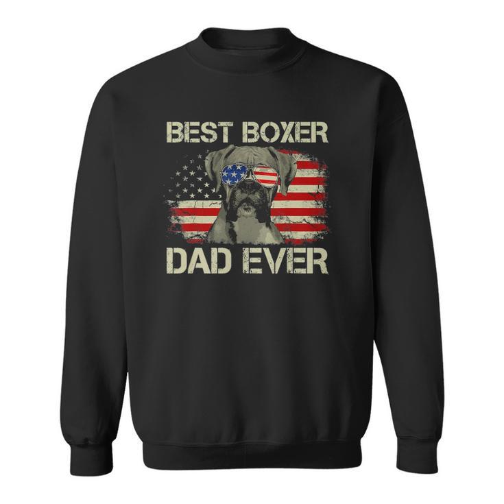 Best Boxer Dad Everdog Lover American Flag Gift Sweatshirt