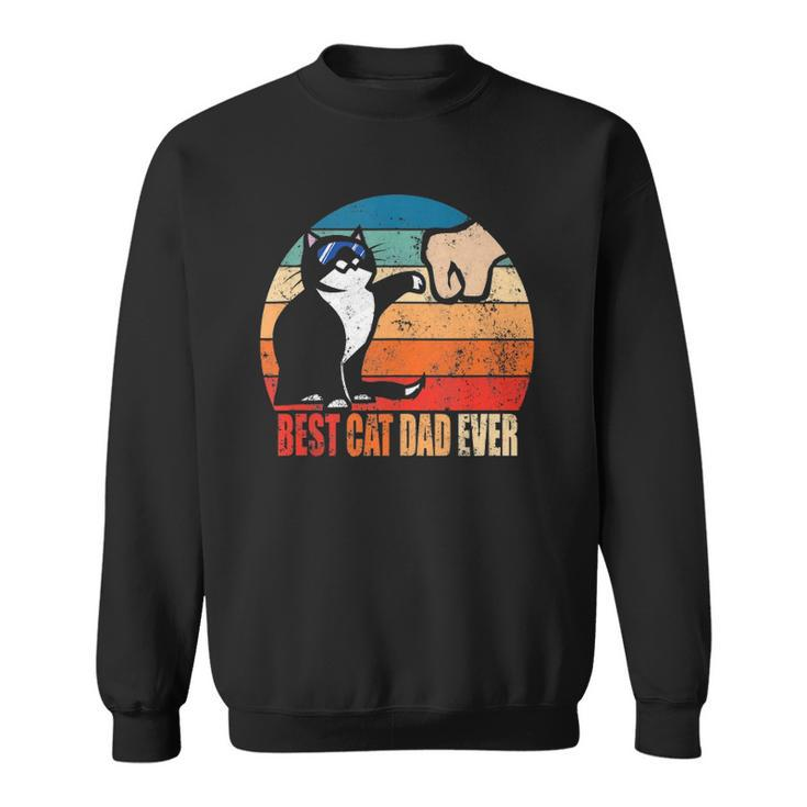 Best Cat Dad Ever Paw Fist Bump Funny Fathers Day Tee  Sweatshirt