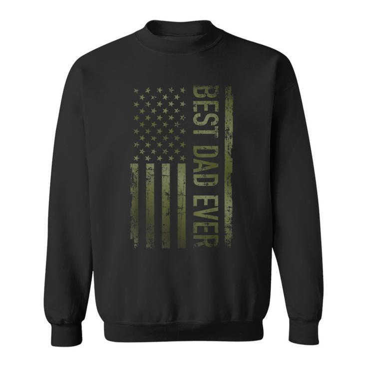 Best Dad Ever American Military Camouflage Flag  Father Sweatshirt