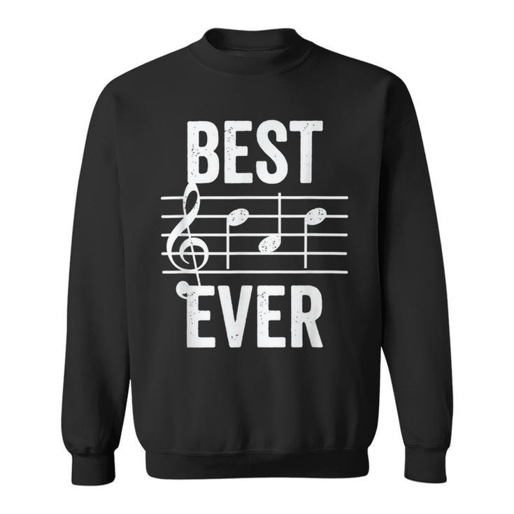 Best Dad Ever Music Note Bold Condensed Dark Sweatshirt