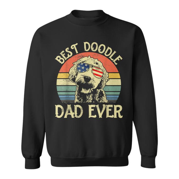 Best Doodle Dad Ever Goldendoodle American Flag 4Th Of July  Sweatshirt