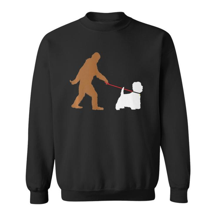Bigfoot Walking Westie West Highland Terrier Dog Sasquatch  Sweatshirt