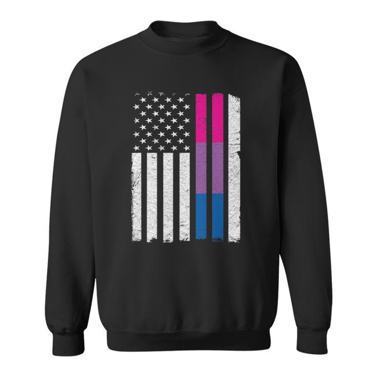 Bisexual Pride Us American Flag Love Wins Lgbt Bi Pride Sweatshirt