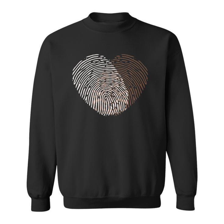 Black White Fingerprint Anti-Racism Blm Equality Africa Gift Sweatshirt