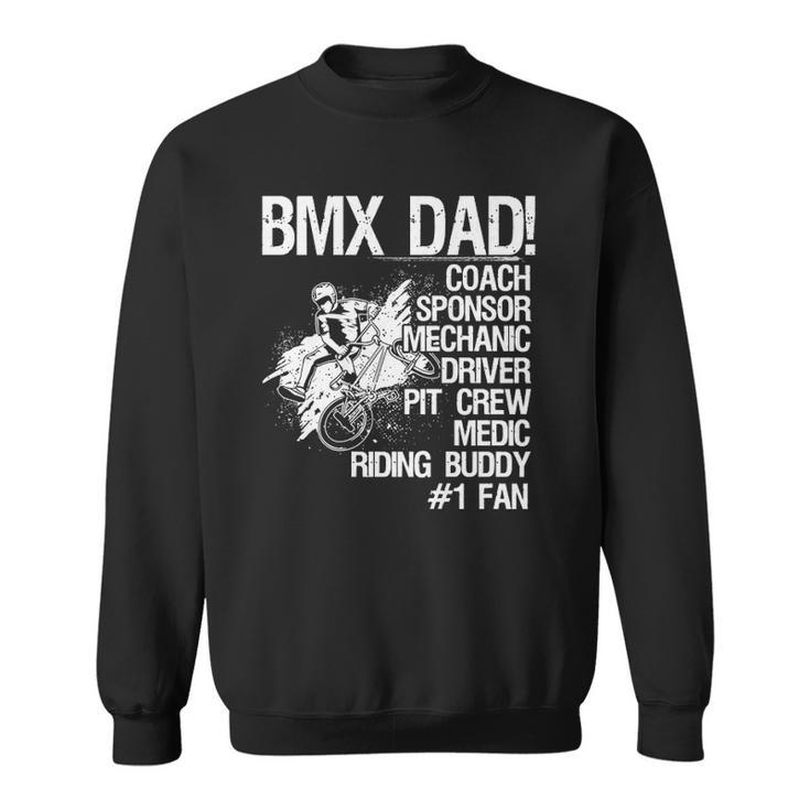 Bmx Dad Coach Sponsor Mechanic Driver On Back Classic Sweatshirt