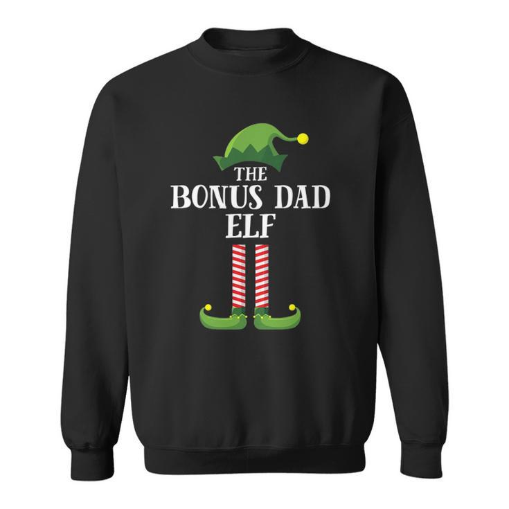 Bonus Dad Elf Matching Family Group Christmas Party Pajama Sweatshirt