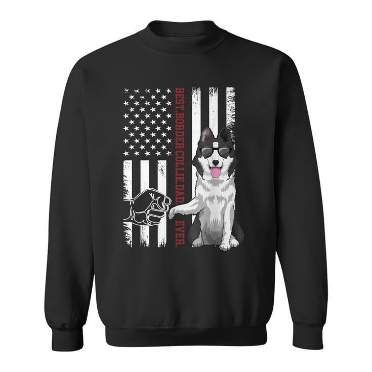 Border Collie Dad Dog American Flag Border Collie Outfit Men Sweatshirt
