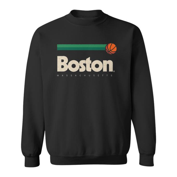 Boston Basketball B-Ball Massachusetts Green Retro Boston Sweatshirt