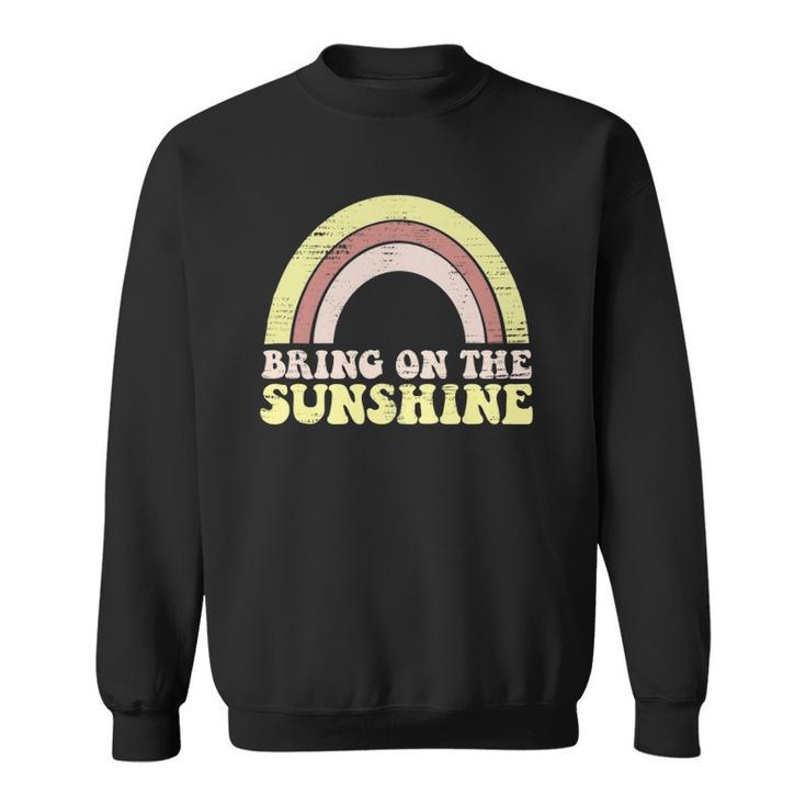 Bring On The Sunshine Distressed Graphic Tee Women Rainbow Sweatshirt