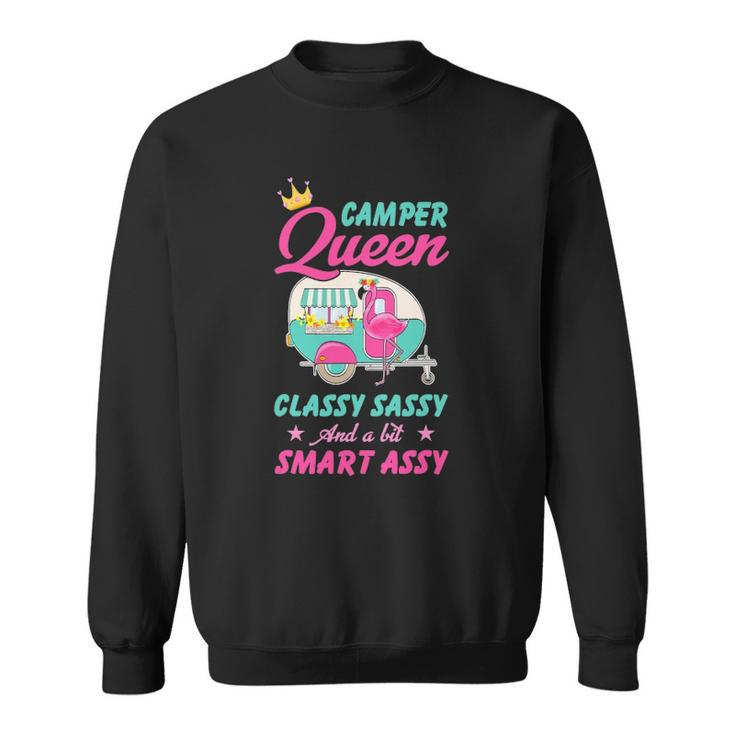 Camper Queen Classy Sassy Smart Assy Funny Women Camping Rv Sweatshirt