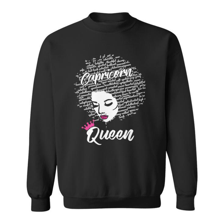 Capricorn Zodiac Birthday Afro Gift For Black Women Sweatshirt