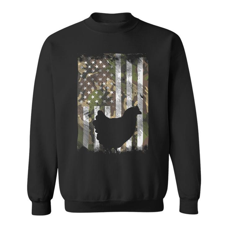 Chicken Chicken Camo Flag Chicken Vintage Farm Animal Patriotic Farmer Gift V2 Sweatshirt