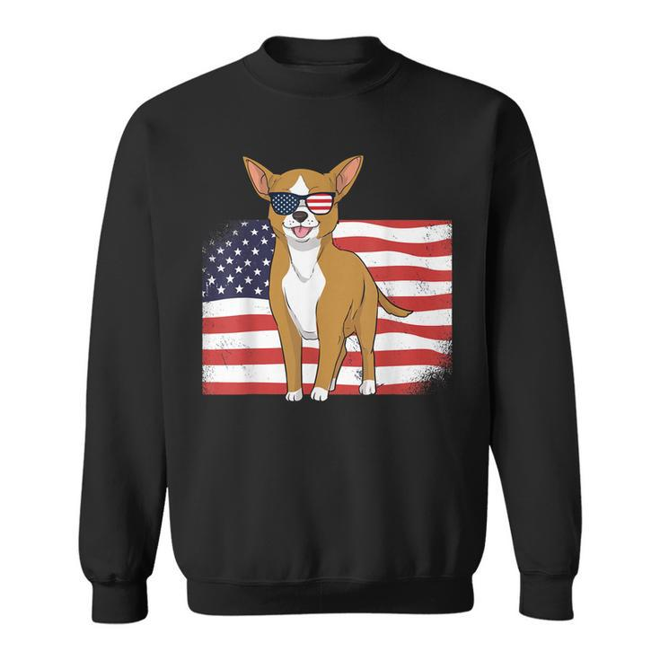Chihuahua Dad & Mom American Flag 4Th Of July Usa Funny Dog  Sweatshirt