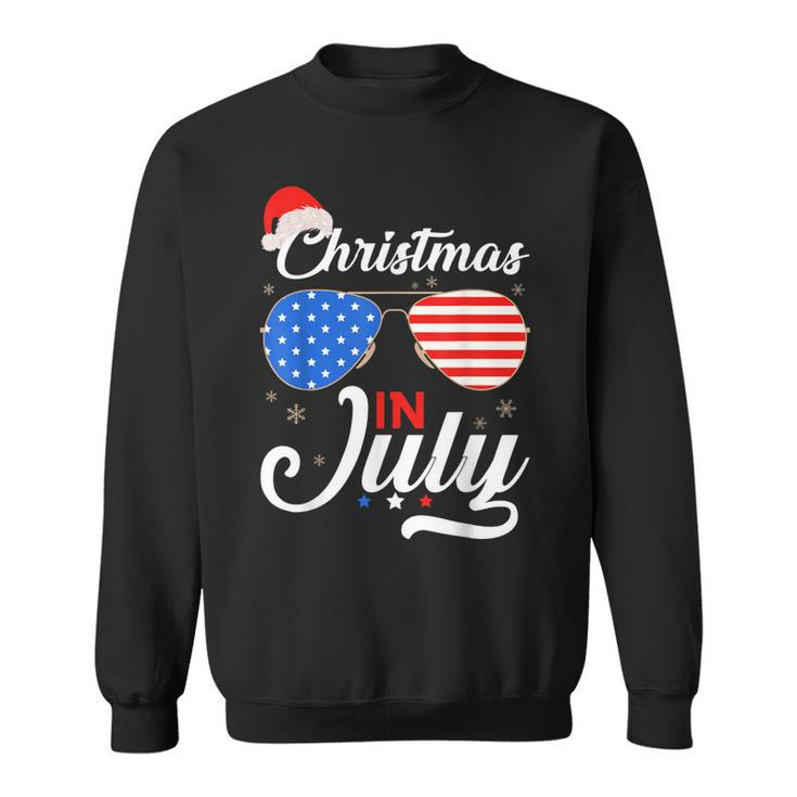 Christmas In July Funny 4Th Of July Beach Summer Christmas  Sweatshirt