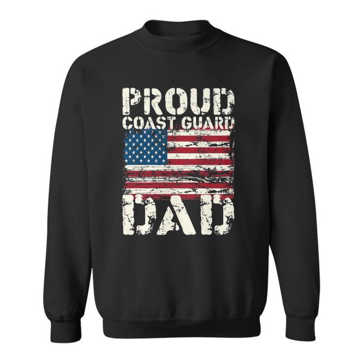 Coast Guard Dad Uscg Distressed Us American Flag Gift Sweatshirt