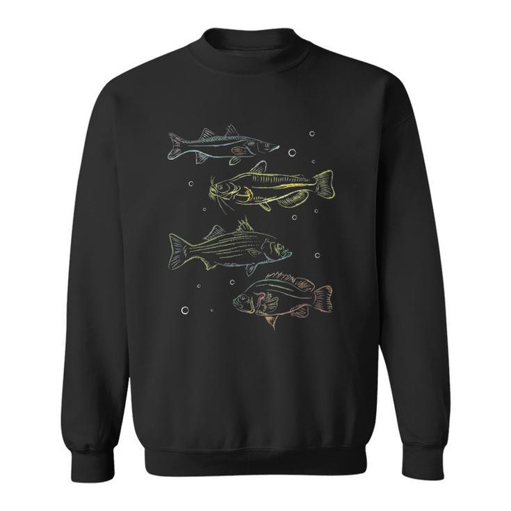 Colorful Fish Lake Fishing Fishermen Hobby Sweatshirt