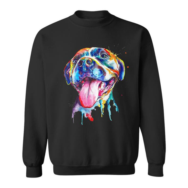Colorful Pit-Bull Terrier Dog Love-R Dad Mom Boy Girl Funny T-Shirt Sweatshirt