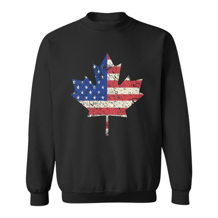 Combined American Canadian Flag Usa Canada Maple Leaf Sweatshirt