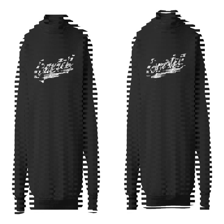 Connecticut Ct Vintage Sports Script Retro Tee Sweatshirt