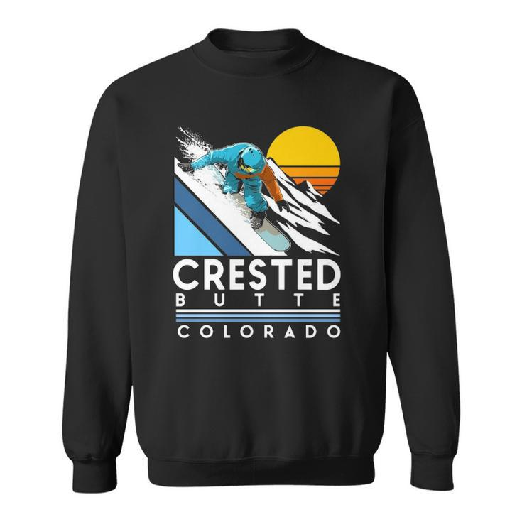 Crested Butte Colorado Retro Snowboard  Sweatshirt