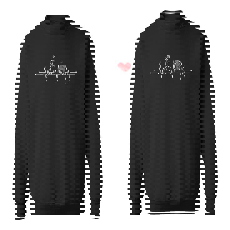 Cricket Player Heartbeat Gift Ekg Cricket Fans Lover Funny Sweatshirt