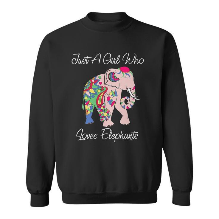 Cute Elephant Floral Themed Novelty Gift For Animal Lovers Sweatshirt