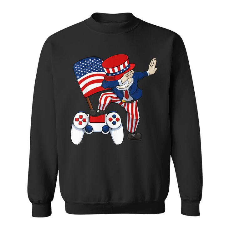 Dabbing Patriotic Gamer 4Th Of July Video-Game Controller  Sweatshirt
