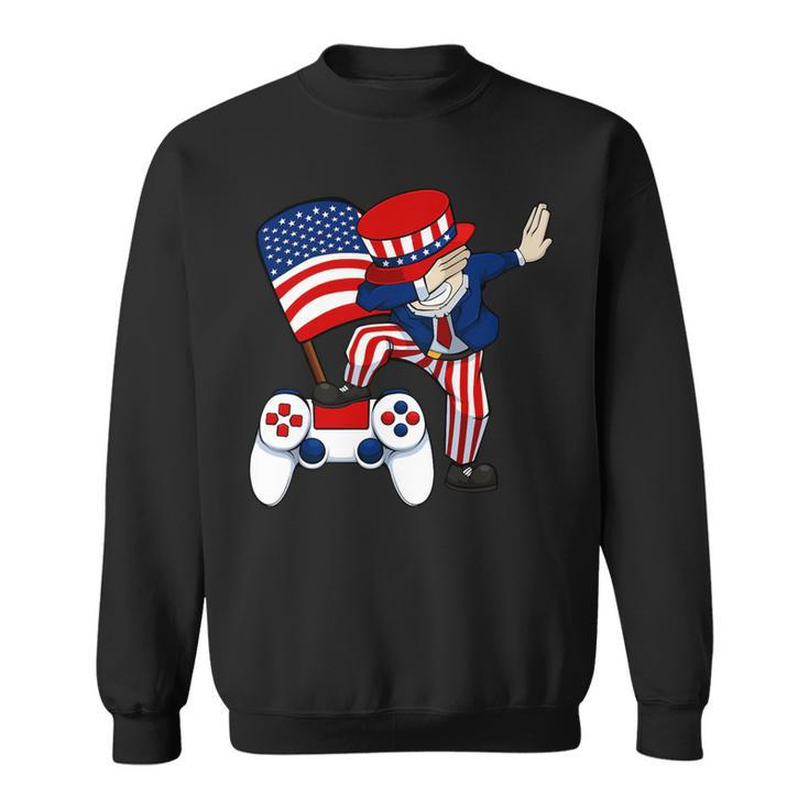 Dabbing Patriotic Gamer 4Th Of July Video-Game Controller T-Shirt Sweatshirt