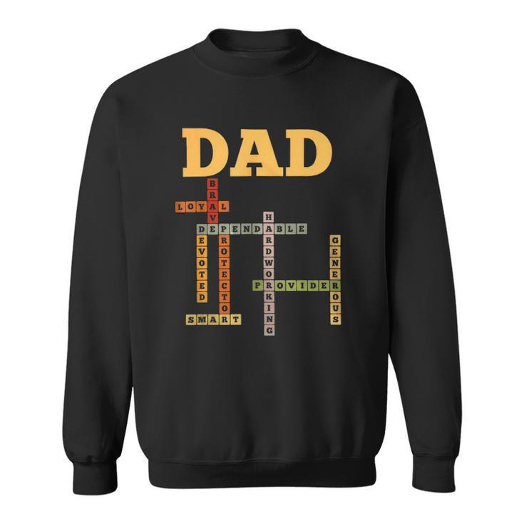 Dad Crossword Puzzle - Fathers Day Love Word Games Saying Sweatshirt