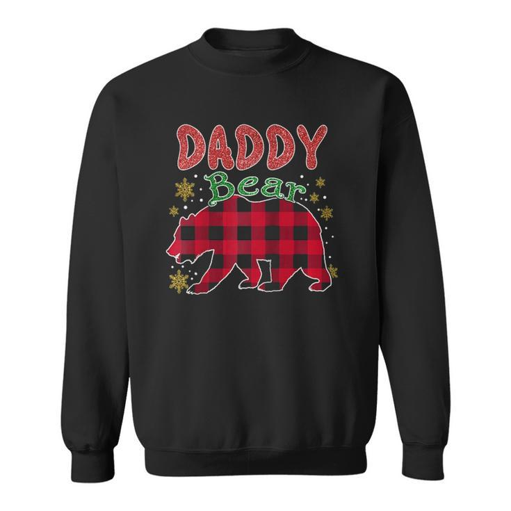 Daddy Bear Plaid Buffalo Pajama Family Matching Christmas Raglan Baseball Tee Sweatshirt