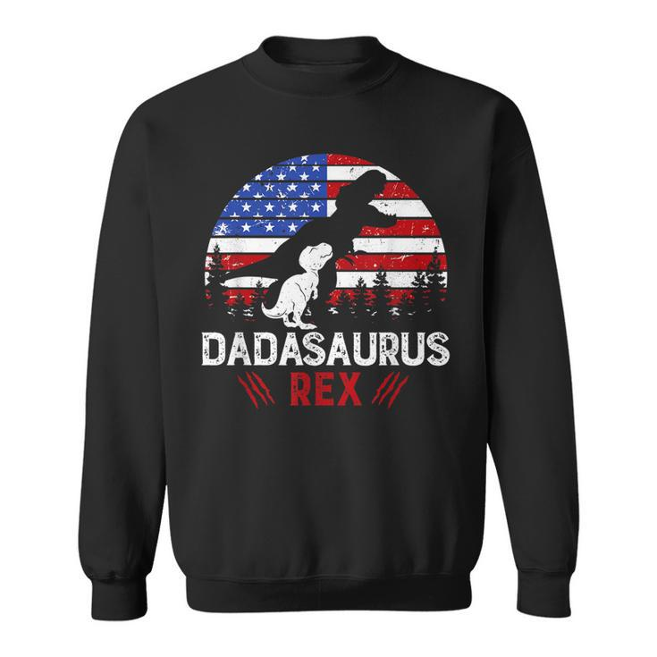 Daddysaurus Rex 4Th Of July Gifts Dinosaur Dad Us Flag T-Shi Sweatshirt