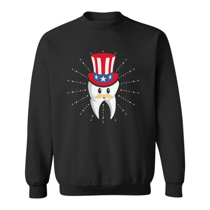 Dental Tooth Hat 4Th Of July Usa Flag Dentist Sweatshirt
