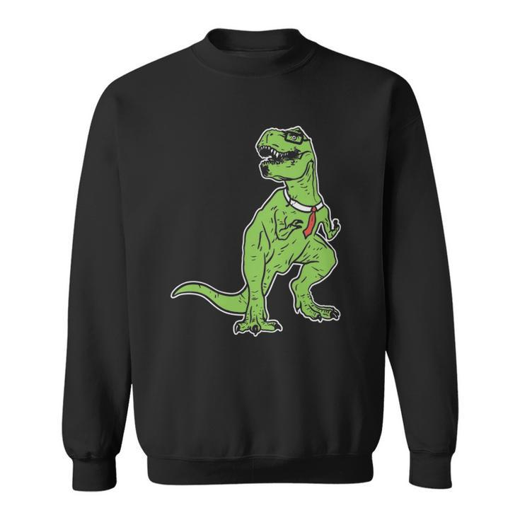 Dinosaur Tyrannosaurus Nerd Geekrex Tie Sweatshirt