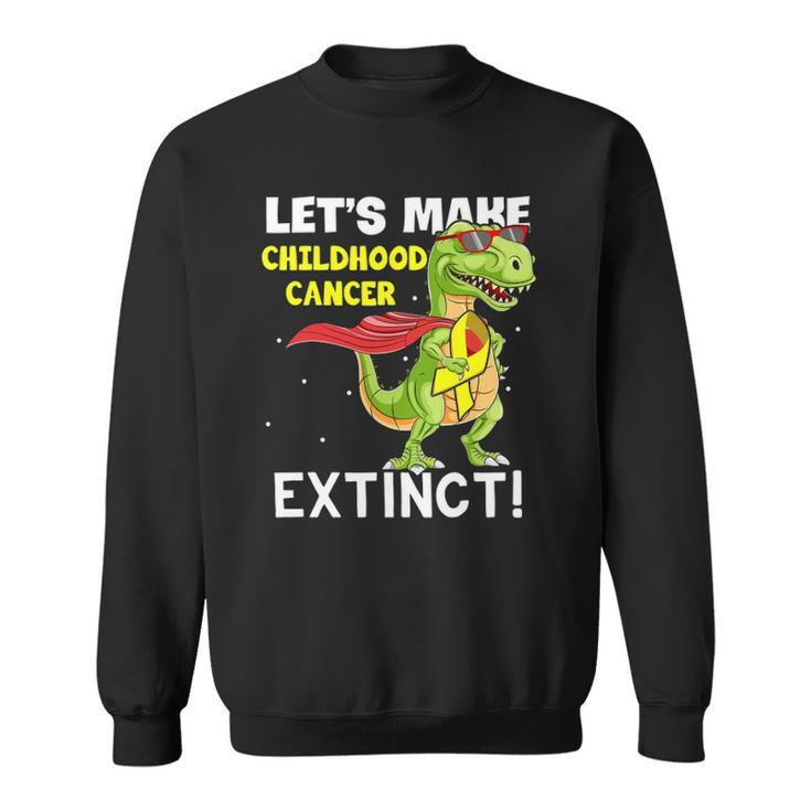 Dinosaur Yellow Ribbon Childhood Cancer Awareness Sweatshirt