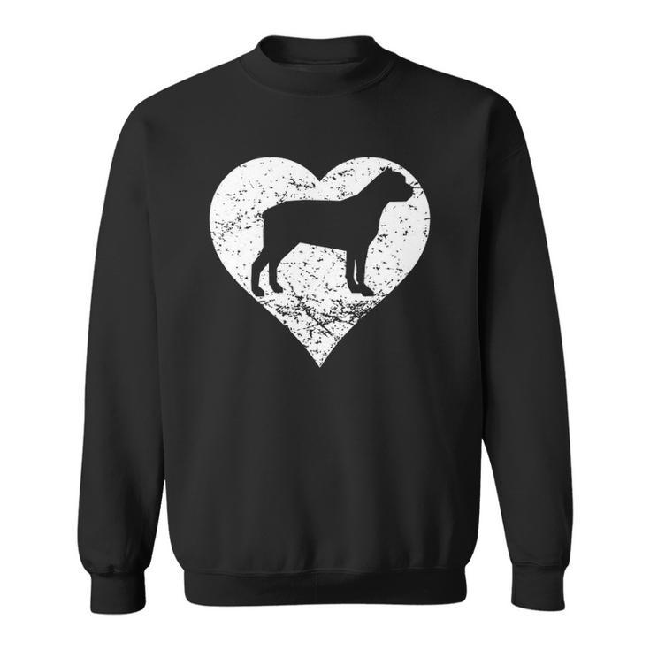Distressed Cane Corso Heart Dog Owner Graphic  Sweatshirt
