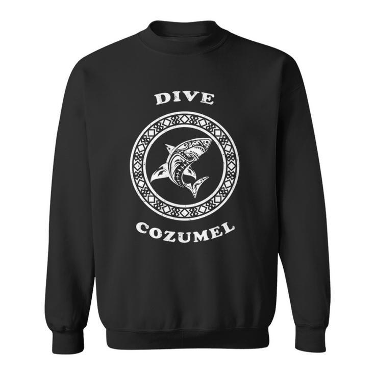 Dive Cozumel Vintage Tribal Shark Vacation Diving Gift Sweatshirt