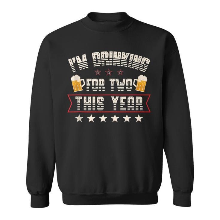 Drinking For Two 4Th Of July  Pregnancy Announcement  Sweatshirt