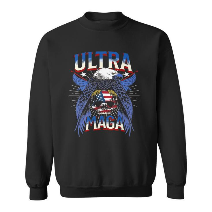 Eagle Holding Usa Flag Ultra Maga 2022 Great Maga King Sweatshirt