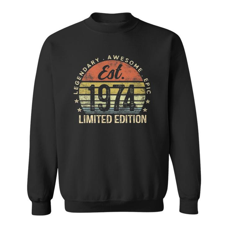 Est 1974 Limited Edition 48Th Birthday Vintage 48 Years Old Sweatshirt