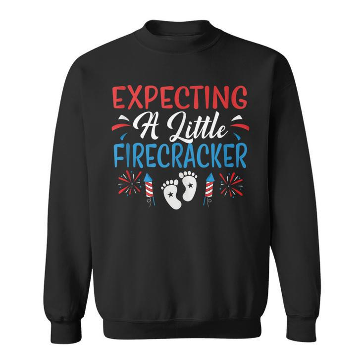 Expecting A Little Firecracker 4Th Of July Pregnancy Baby  Sweatshirt