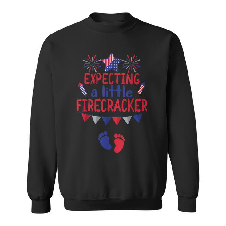 Expecting A Little Firecracker 4Th Of July Pregnancy  Sweatshirt