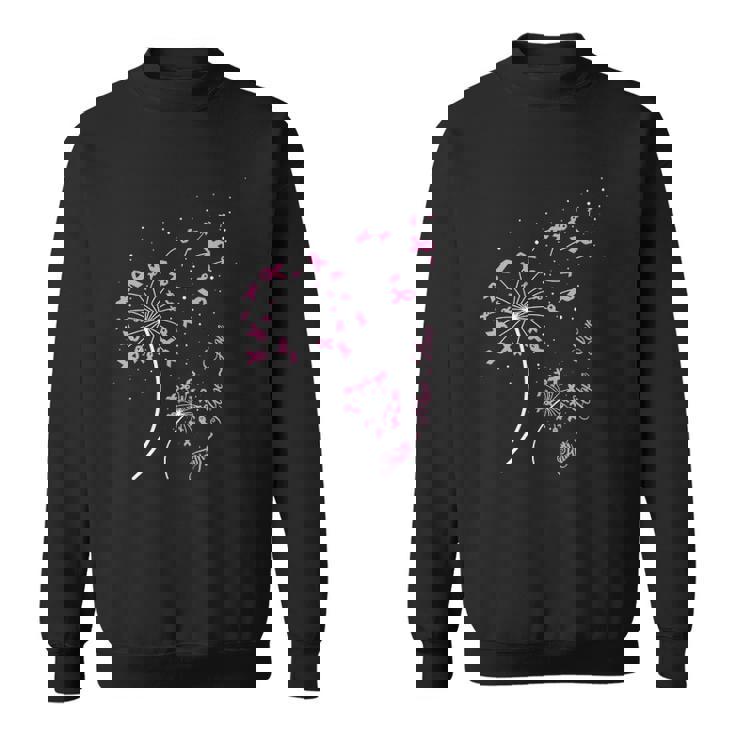Faith Hope Love Breast Cancer Dandelion Flower Breast Cancer Sweatshirt