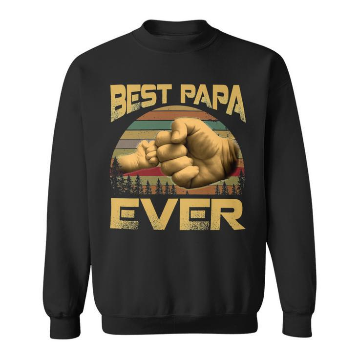 Father Grandpa Best Papa Ever Retro Vintage 54 Family Dad Sweatshirt