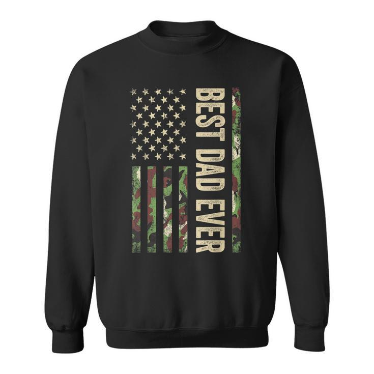 Fathers Day Best Dad Ever With Us American Flag  V2 Sweatshirt