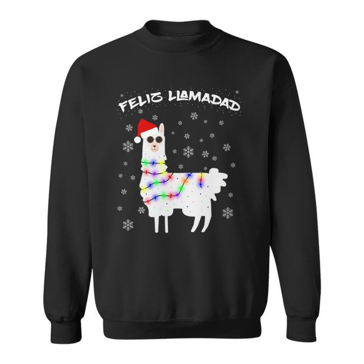 Feliz Llamadad Funny Lama Christmas Saying Alpaca Outfit Sweatshirt