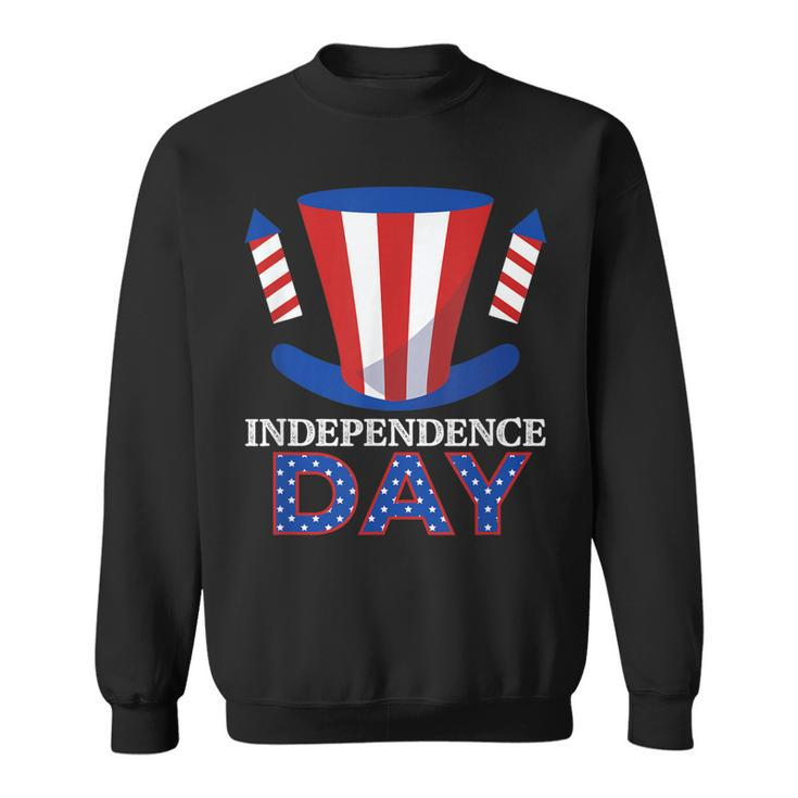Fireworks Usa American Flag Independence Proud America Day Sweatshirt