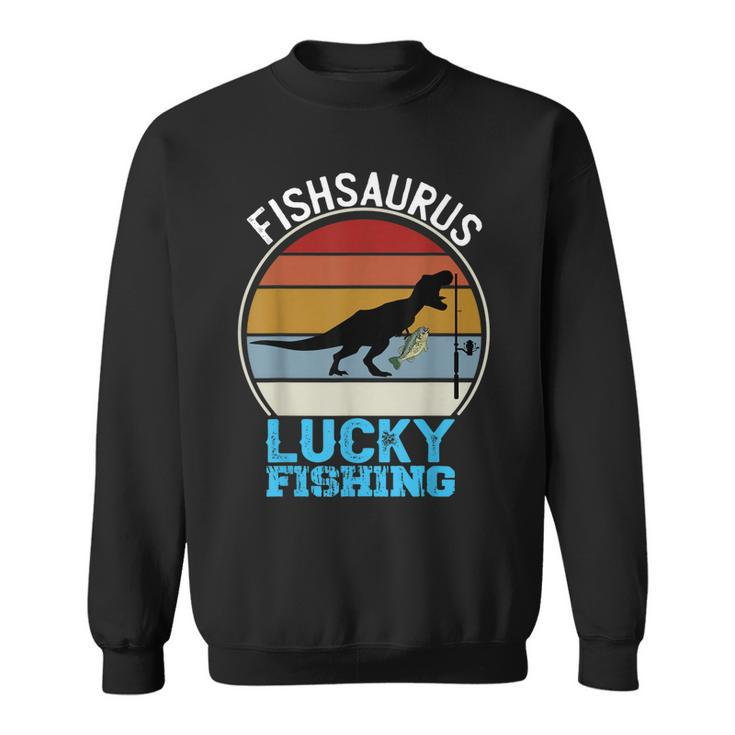 FishsaurusRex Dinosaur Bass Luck Fishing Tournament Sweatshirt