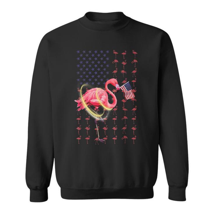 Flamingo American Usa Flag 4Th Of July Funny Patriotic   Sweatshirt