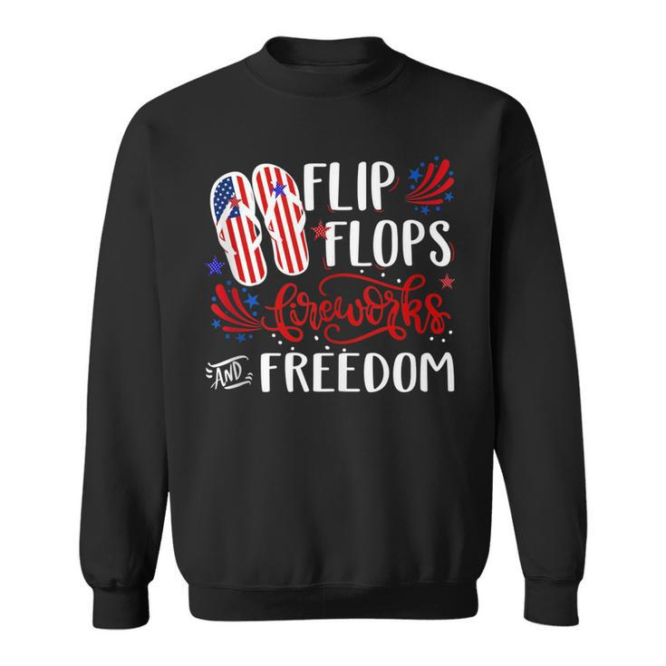 Flip Flops Fireworks And Freedom 4Th Of July  V2 Sweatshirt