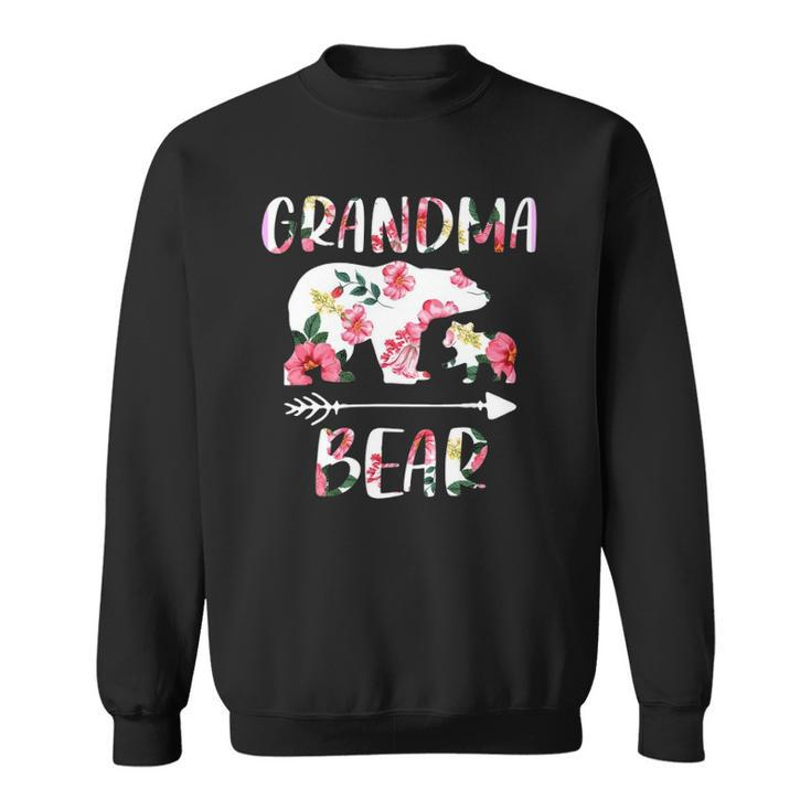 Floral Bear Matching Family Outfits Funny Grandma Bear Sweatshirt
